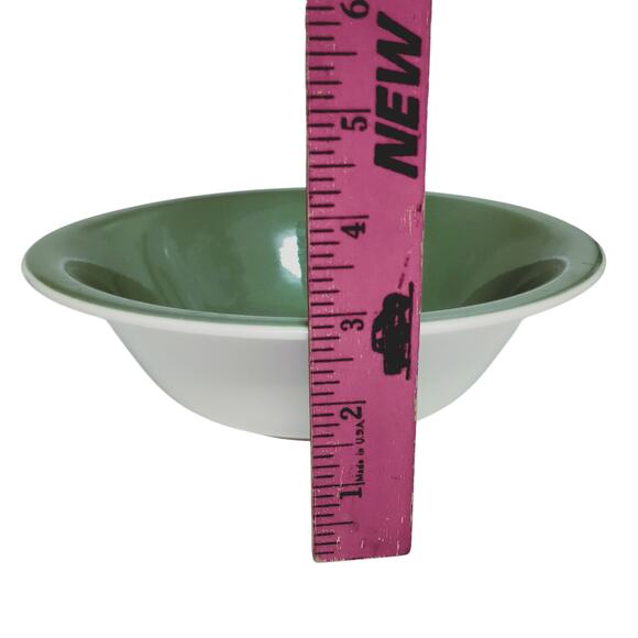 💚 Set of 2 Vintage Sage Green Bowls (8.5" & 5.5") | MCM USA Mismatched🥄 - Picture 11 of 14